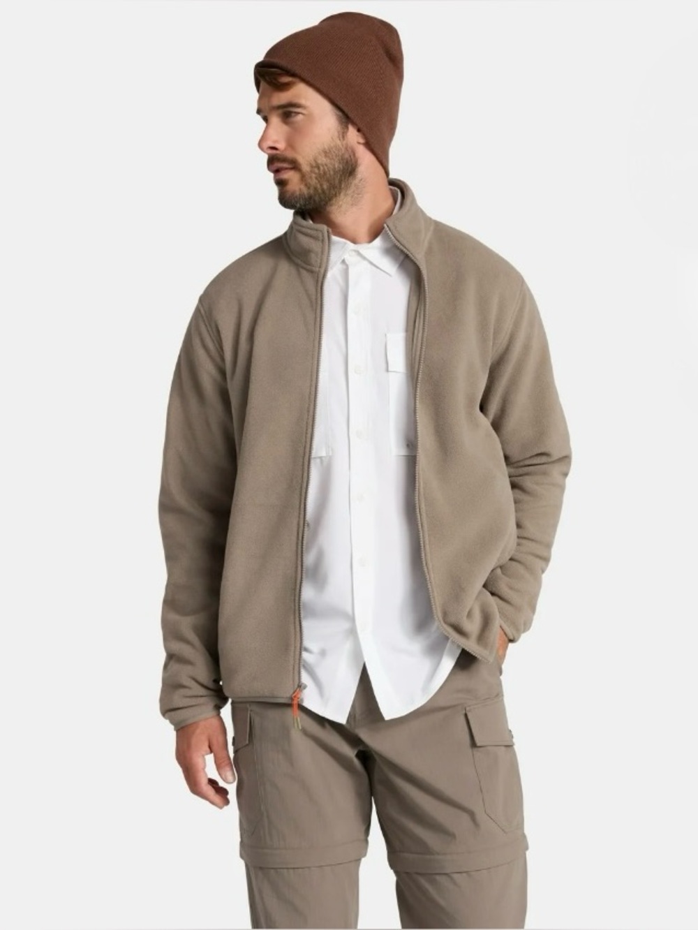 Ozark Trail Fleece Jacket Full Zip Polar Fleece Taupe NWT